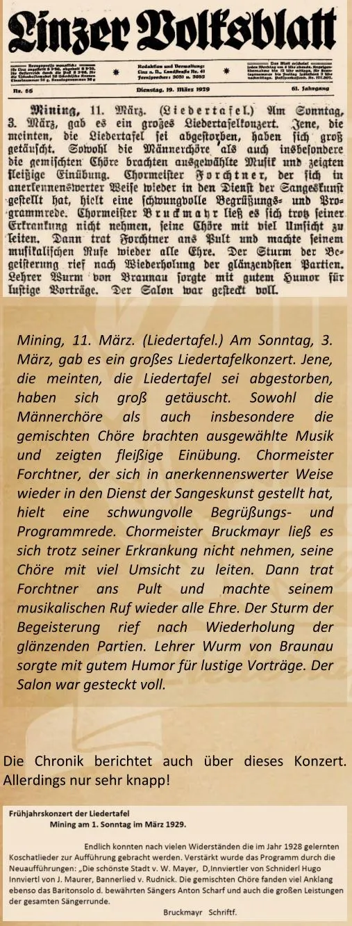 Zeitungsbericht aus dem Linzer Volksblatt