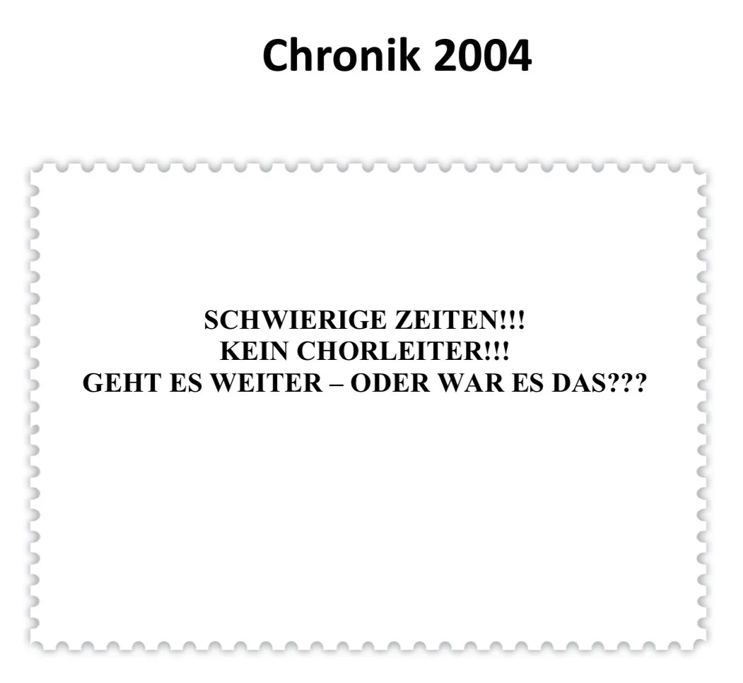 Auszug aus der Vereinschronik 2004